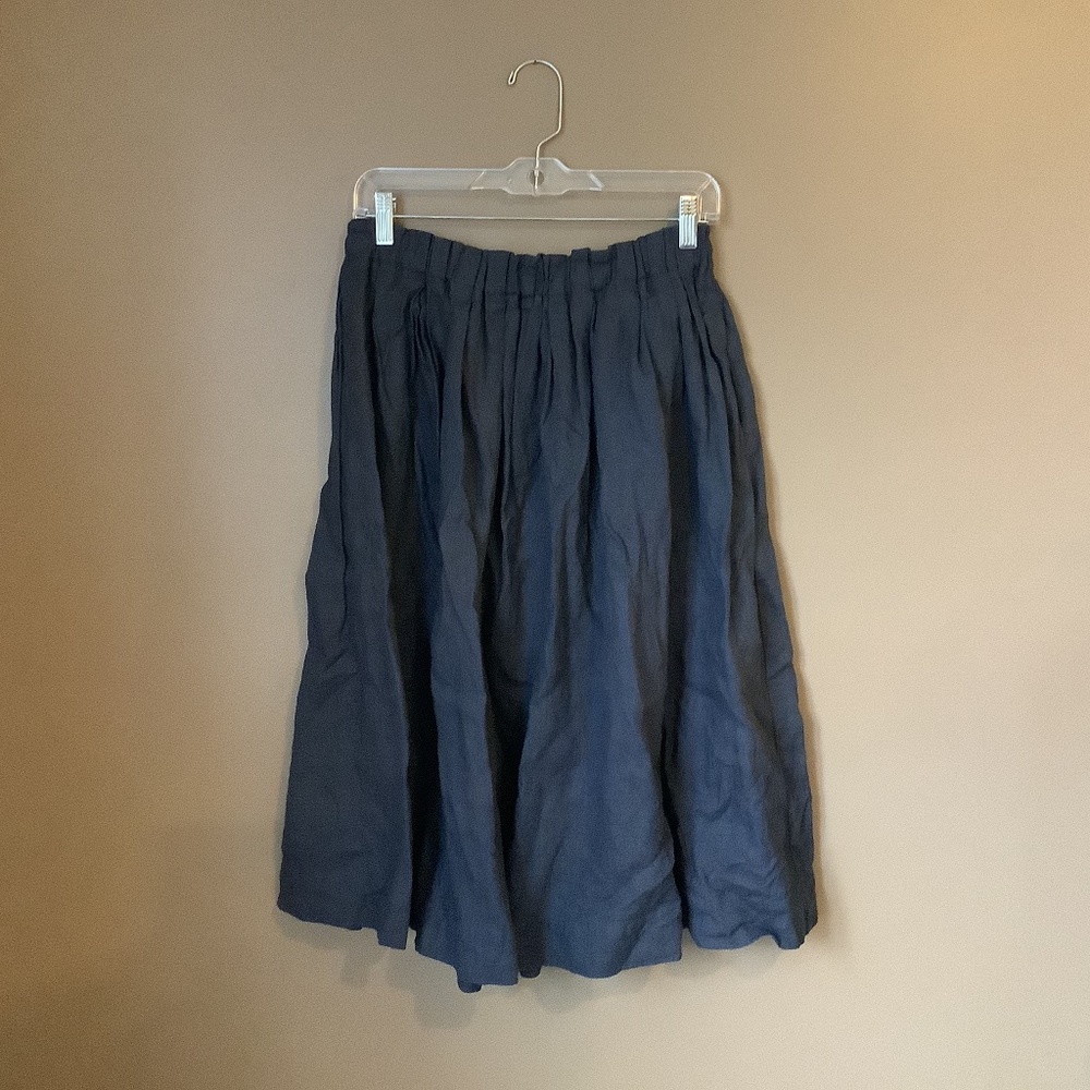 Not Perfect Linen 1950s skirt charcoal gray large
